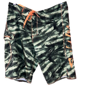 Salt Life Vapor Stretch Fish Print Swim Trunks Shorts 32
